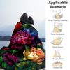 1pc Peonies, Floral Flannel Blanket, Comfortable and Warm Blanket, for Camping Sofa Bed and Couch Office048