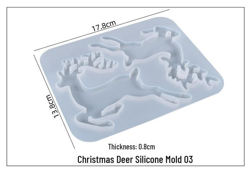 DIY Christmas Reindeer Epoxy Mold - Keychain & New Year Tag Silicone Mold Series