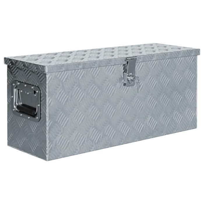 Boîte en aluminium - vidaXL - 76,5 x 26,5 x 33 cm - Argenté - Résistante à la rouille - Durable