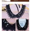 1PCS Lace Collar Flower Decoration DIY Embroidery Pearl Clothes Collar Stereoscopic Hollow Embroidery Fake Collar Wearable Colla