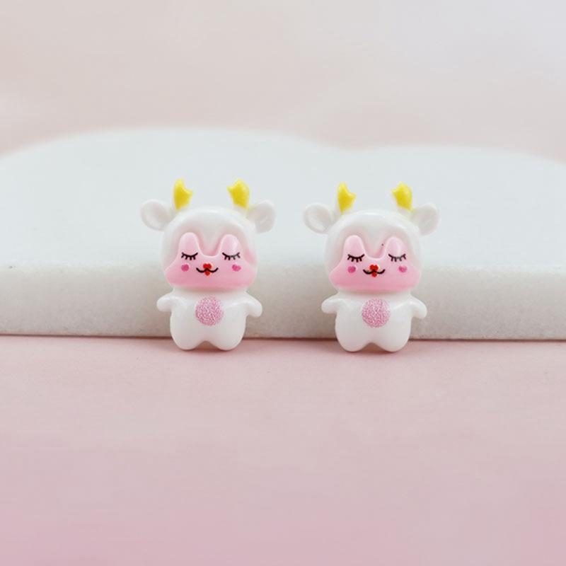 20pcs Colorful Resin Cartoon Deer Animal Flatback Cabochon Scrapbook Craft DIY Accessory Decor Figurine