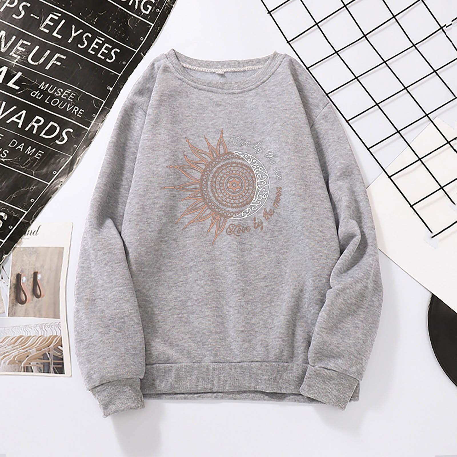 Women Printed Live Sweater Colorful Casual  Print Long Sleeve Shirt Top Blouse L