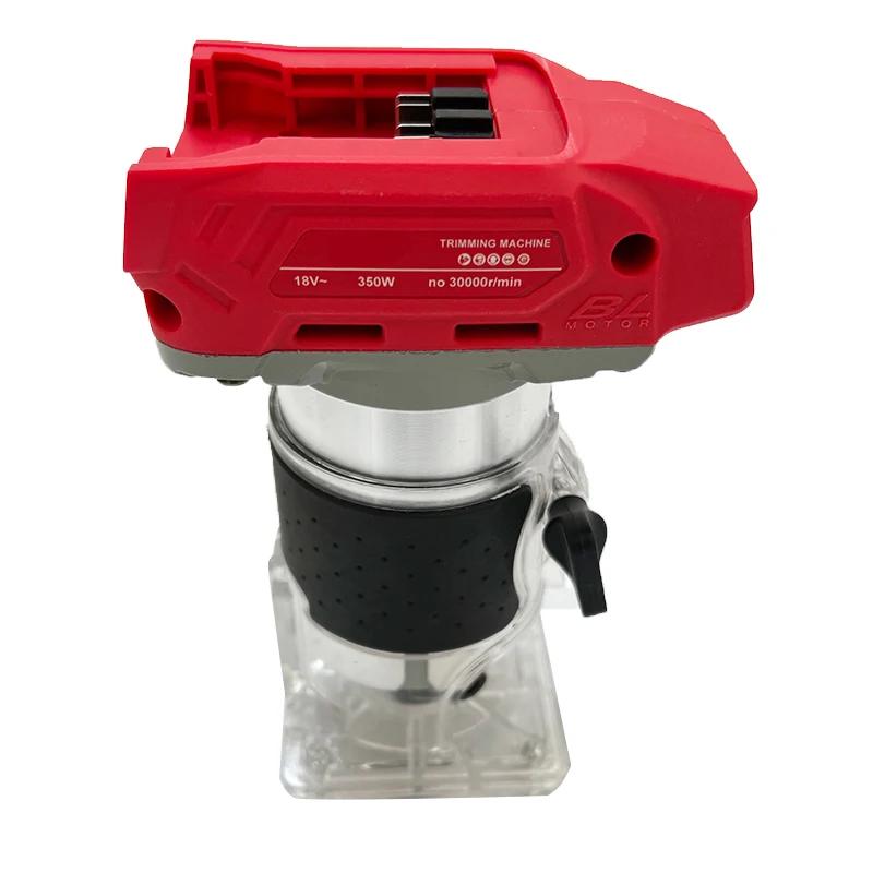 For Milwaukee Brushless Electric Trimmer 800W 30000RPM Cordless Compact Router 5-Speeds Woodworking Trimming Machine 18V Battery