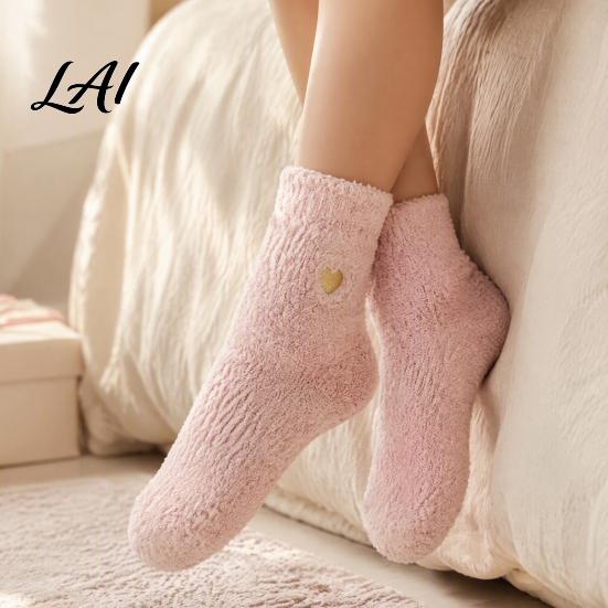 Anti Slip Home Socks for Winter 1 Pair Women's Fuzzy Slipper Socks Soft Plush Warm Cloud Like Thick Velvet Sleeping Fluffy Cozy Fleece Crew
