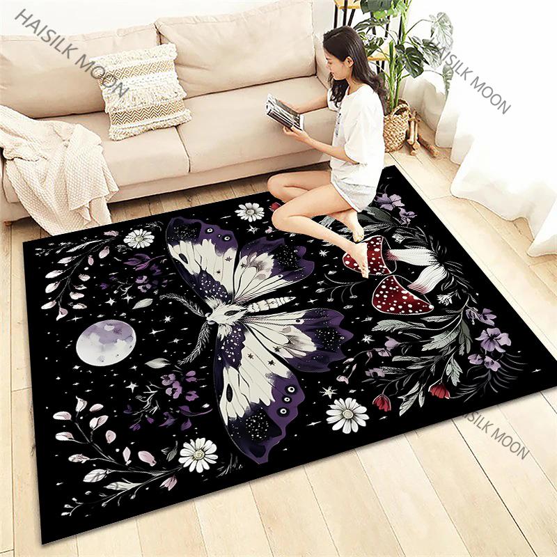 Sun Moon Flowers Tarot Printed Four Seasons Carpet Living Room Bedroom Sofa Office Large Area Decorative Mat Kids Play Rugs Gift