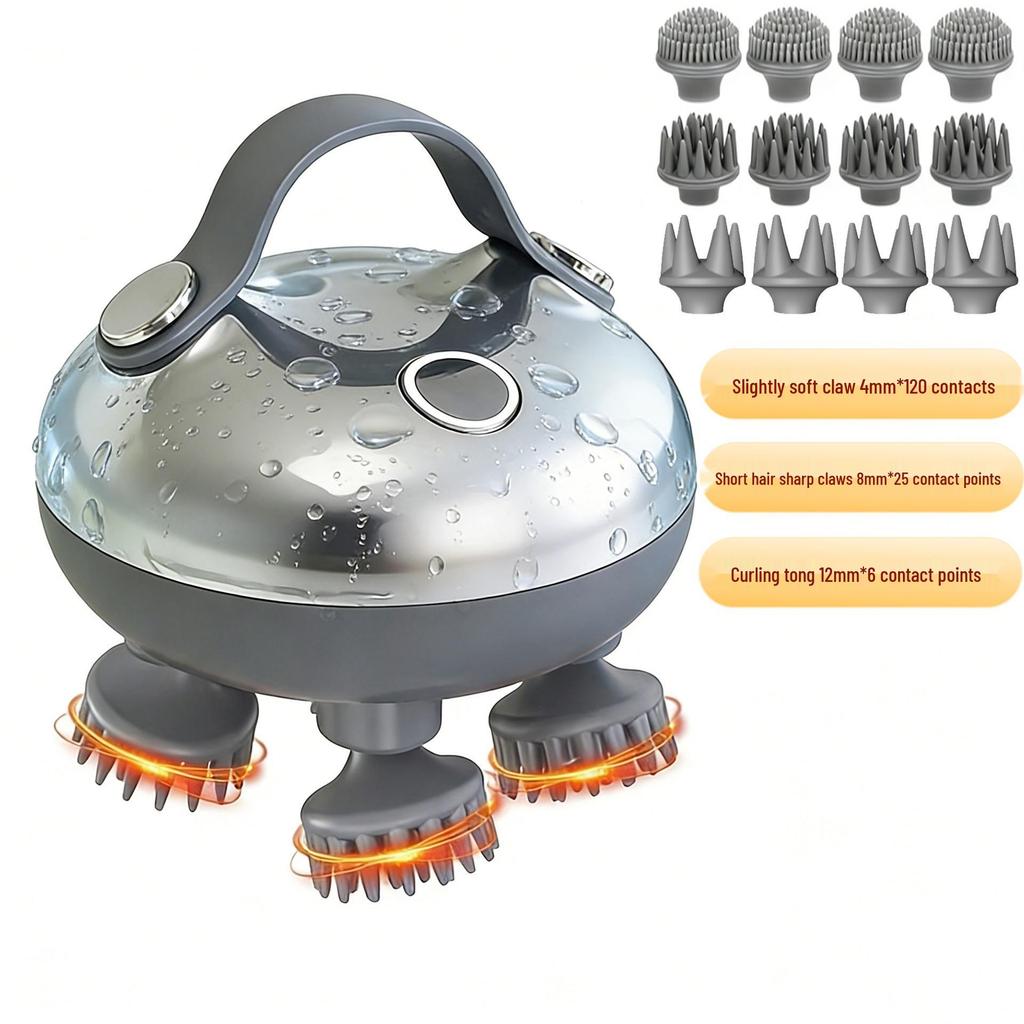 2026 Enhanced Scalp Massager with Red Light Therapy & 12 Detachable Kneading Tentacles
