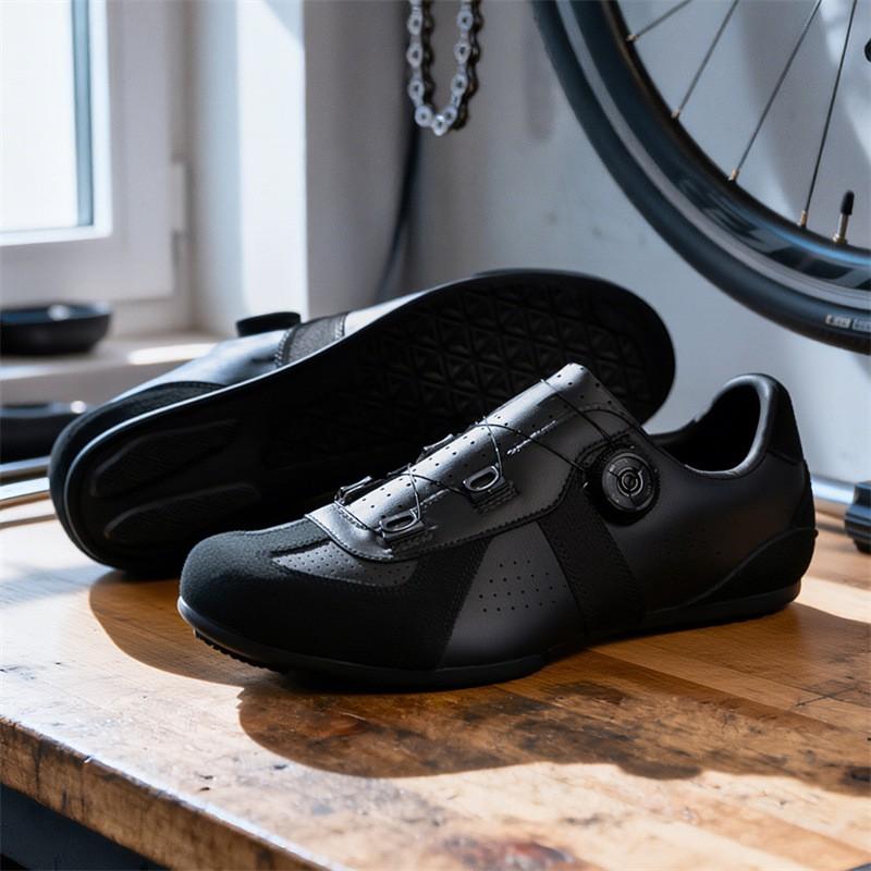 2026 Leather Unisex Cycling Shoes Breathable Hard Sole Road Mountain Bike Men Women