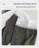 Spring V-neck Long-sleeve Pajama Set with Built-in Bra Pads - Plus Size