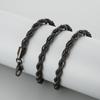 Hip-hop Style Vacuum Plating Black Titanium Steel Men's and Women's Winding Ladder Twist Necklace