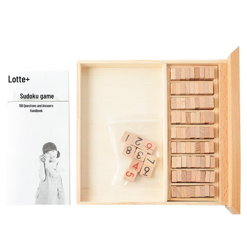 Wood Color 5-in-1 Sudoku Maze Montessori Educational Beech Wood Puzzle Toy for Children