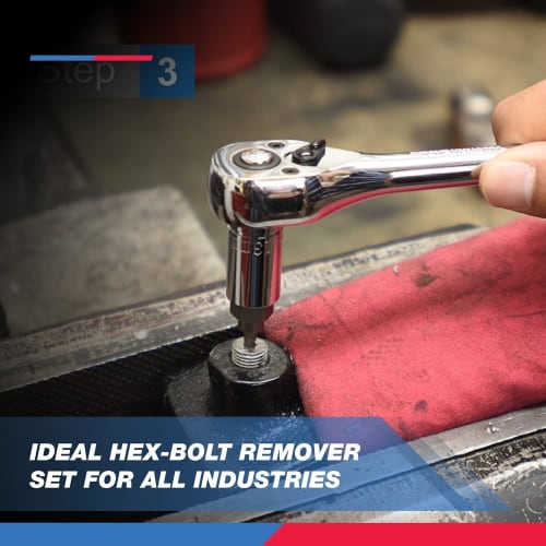 Neiko Hex Multi-Spline Broken Screw/Bolt Extractor 04204A, 25-Piece Reverse Tap Set, 1/8" To 7/8" (1/32" Increments)