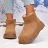 Women's Cushioned High Top Large Size Winter Warm Snow Boots Padded Lining Waterproof Ankle Boots Non-slip Outdoor Hiking Mountaineering Sports Boots
