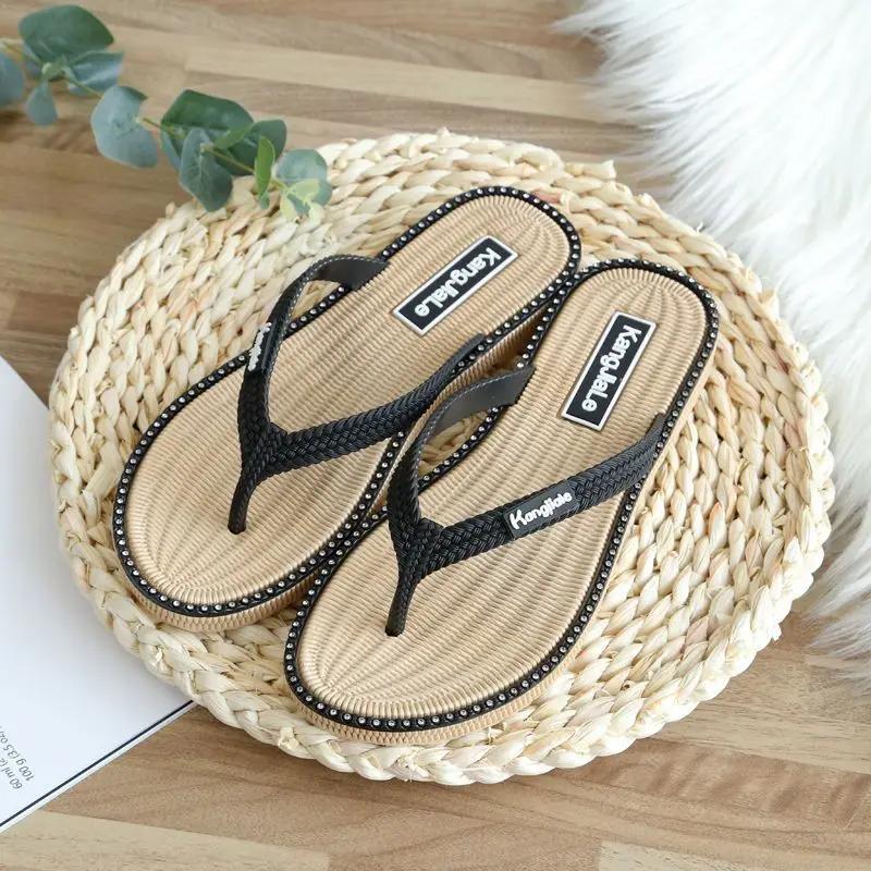 Móda Na Plážové Boty Ploché Nazouváky Vodotěsné 2025 Luxusní Malá Velikost Dámské Pantofle a Dámské Sandály Trend H Sandál Eva Unikátní Bota