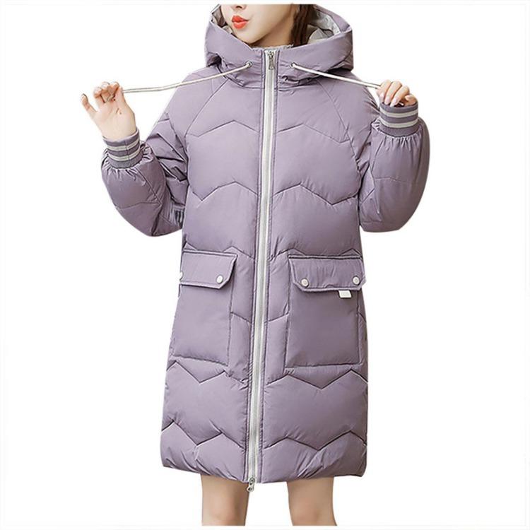 Veste d'hiver chaude pour femme Manteau à capuche plus épais Manteau zippé avec poche Vêtement d'extérieur