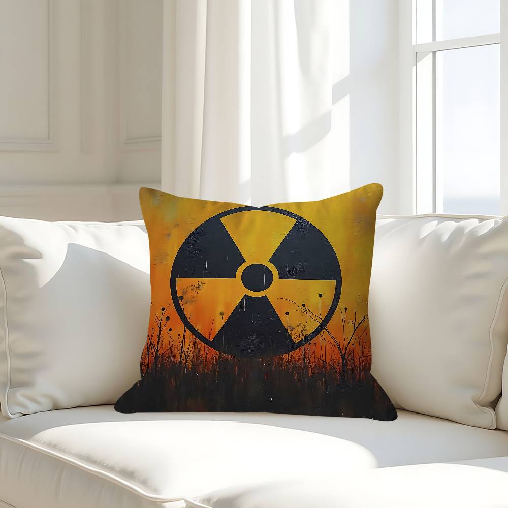 Creative R-Radiation Logo Pillow Case Removable Washable Cushion Cover – All-Season Soft Linen