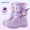 Botas de Nieve Impermeables para Niñas Kuromi - Antideslizantes, Engrosadas, Cálidas, Diseño de Dibujos Animados, Botas de Esquí para Exteriores para Niños.
