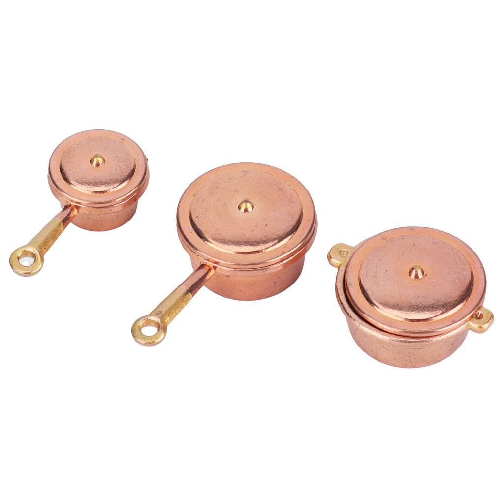 1:12   Cookware Set Miniature Simulation Pan Boiler Doll House Kitchen Accessory