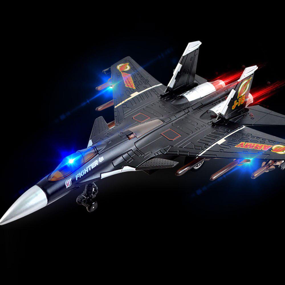 Children Sliding Aircraft Alloy with Light Sound Pull Back J15 Fighter Toys Vehicles Diecast Airplanes Toys