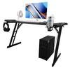 Gaming Desk with Mouse Pad Headphone Holder Steel Leg Removable LED Computer Workstation for
