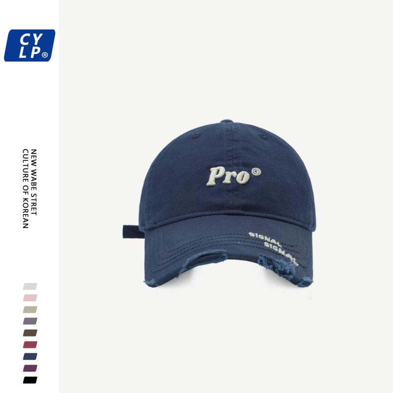 High Quality Hat Street Hole Baseball Cap Men S And Women S Fashion Trendy Brand Three-Dimensional Letter Heavy Industry Embroidery Adjustable