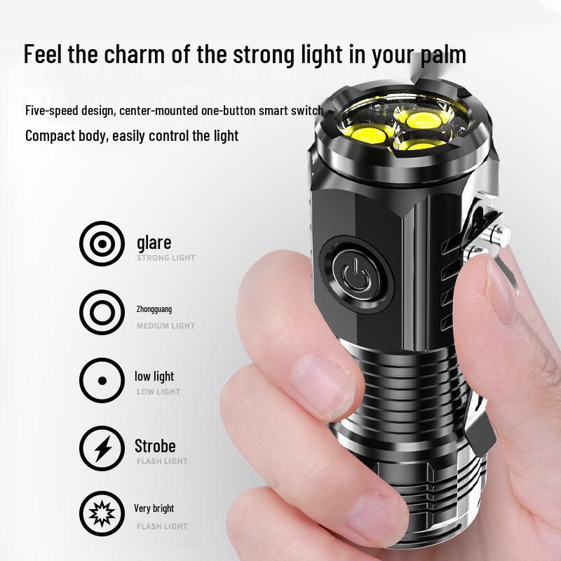 Three-Eyed Little Monster: Super Bright, Long-Lasting Multifunctional Flashlight with Magnet, Rechargeable and Explosion-Proof for Emergencies