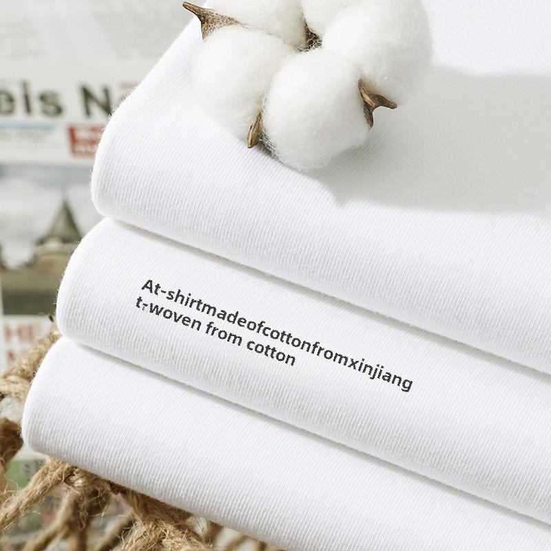 250g Heavyweight Pure Cotton Unisex Long-Sleeved T-Shirt, Solid White Round Neck, Women's Versatile Base Layer
