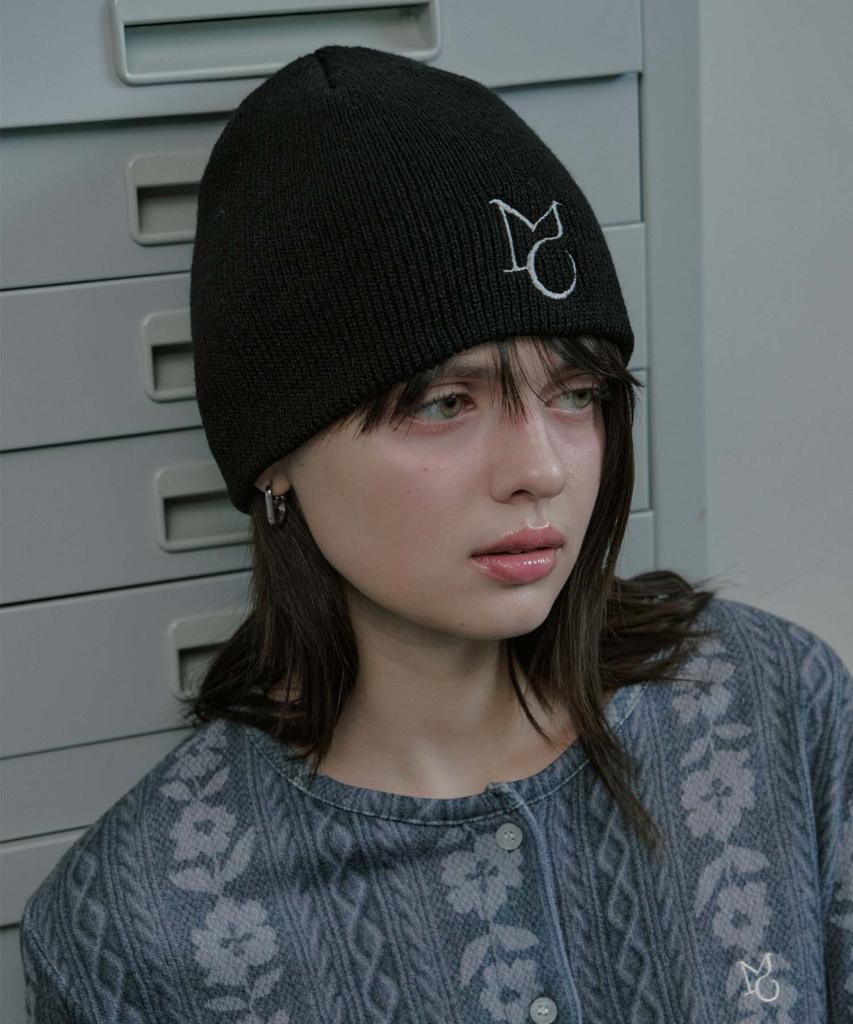Mualeumoa Mo Logo Knit Beanie-Black