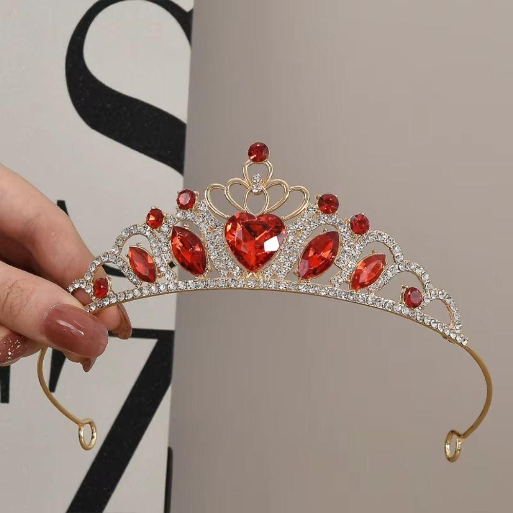 Heart-Shaped Crystal Headpiece Crown Bling Bling Children's Crown  Ballet Performance