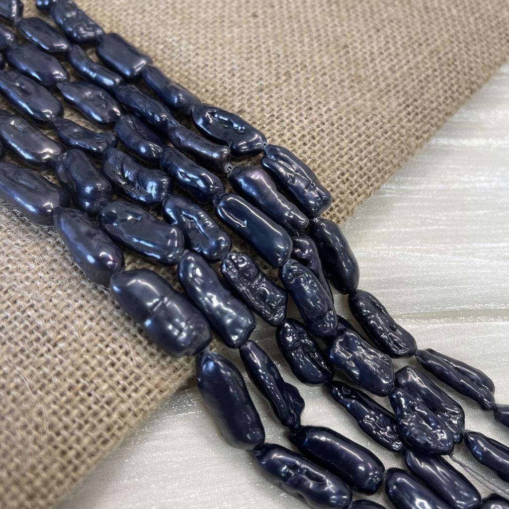 Rechteck Barock Schwarze Perle 7x18mm-8x20mm Für Schmuckherstellung DIY Halskette Armband Ohrringe Zubehör