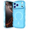 For iPhone 17 Pro Max Magnetic Case Wave Edge Glitter TPU Phone Back Cover