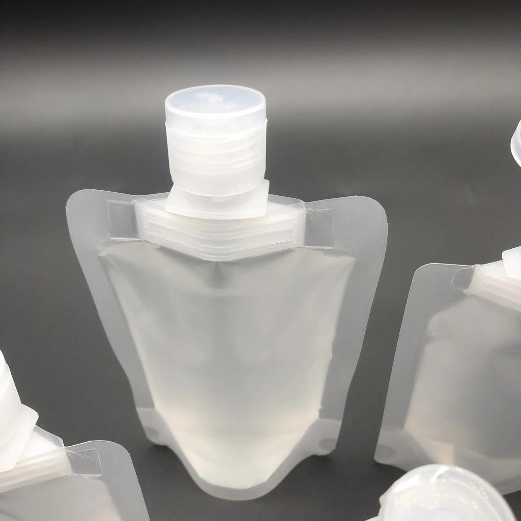 1-10pcs Travel Portable Size Refillable Empty Squeeze Pouch Stand Up Spout Pouch Refillable Face Cream Squeezable Bags Leakproof