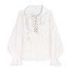 Victorian Womens Gothic Men Style Blouse Vintage Renaissance Pirate Prince Poet Shirt With Frills Laceup Medieval Buccaneer Top
