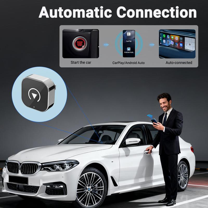 NEW 2in1 Mini Wireless CarPlay and Android Auto Adapter 5GHz WiFi, Type-C/USB Plug and Play Smart Box for Car Accessories Dongle