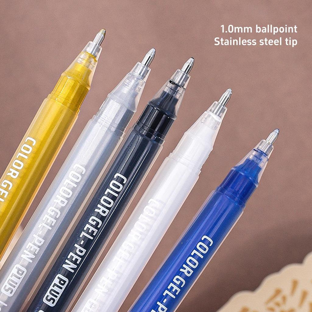 6ks kaligrafických gelových per Set Tučné 1,0 mm kuličkové pero Vícebarevné pro psaní Kreslení Malování Marker School
