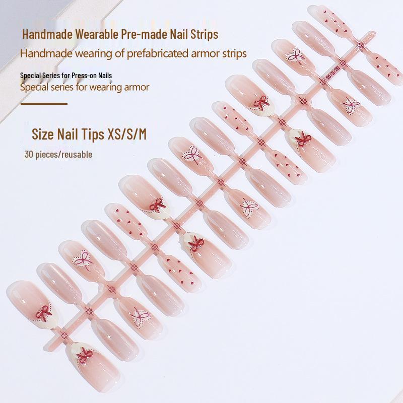 

Сладкие бантики носимые типсы для ногтей - Съемные и готовые для милого стиля