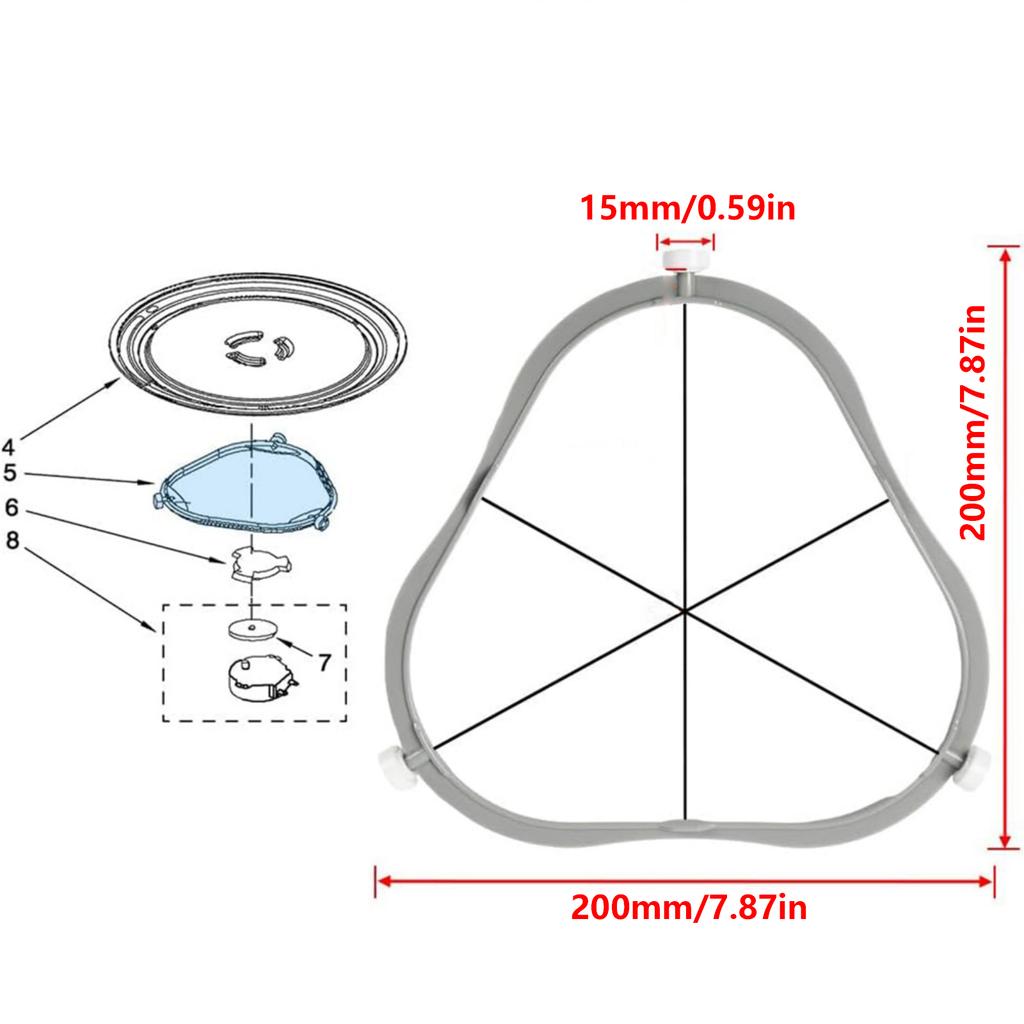 Pack of 2 Replacement Microwave Glass Tray Supports Ensuring Smooth Rotation and Stability Microwave Plate Support Rings
