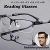 New Anti-blue Light Metal Reading Glasses Business Half Frame Classic Presbyopia Glasses Anti-fatigue Elderly Far Sight Glasses