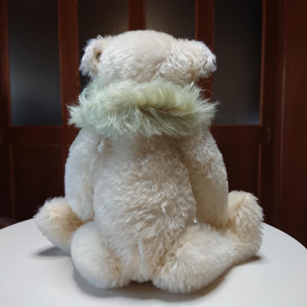 [USED] White Tag YUKI 26cm Steiff Teddy Bear with Certificate of Authenticity