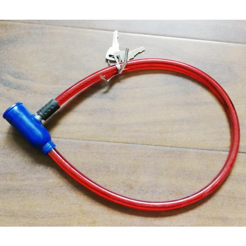 1pc 6/6.5/8/10mm Random Color Bicycle Wire Lock 60cm Steel Cable Lock Anti-theft Lock Mountain Bike Bicycle Accessories