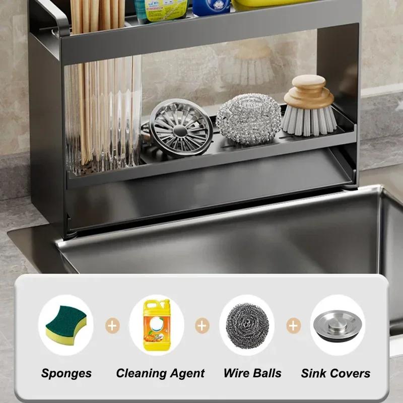 Küchenarbeitsplatten-Spülbecken-Lappen-Organizer, Reinigungszubehör, Küchenabflussutensilien-Aufbewahrungs-Organizer, Küchenspülen-Rack