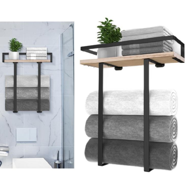 Stabile Badezimmer-Aufbewahrungslösung Regal- und Hakenkombination Wasserdichte Oberfläche Einfache Montage Heimdekoration Tägliche Nutzung