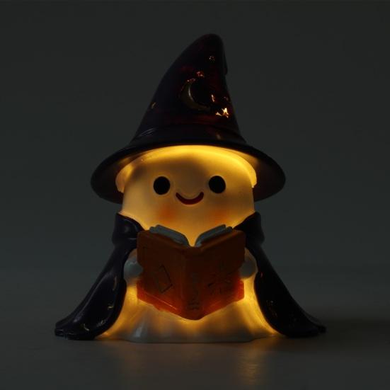 1/2Pcs Enchanting Wizard Ghost Night Light Halloween Reading Book Ghost LED Lamp Home Bedroom Kids Room Decoration Book Lovers Gift