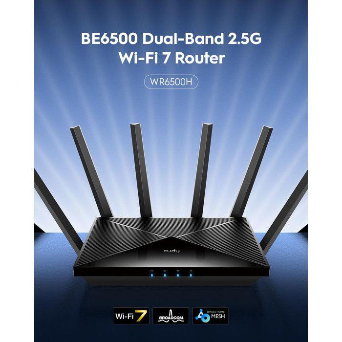 CUDY BE6500 Router WiFi 7 Da Gioco Dual Band 6,5 Gbps 2.5G WAN Porte LAN Ethernet