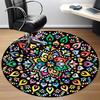1pc Colorful Mandala Pattern Carpet for Office Non-Slip, Round Carpet, Soft & Comfortable, Carpet for Office, Round Floor Mat yy251225146