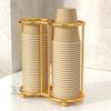 Portabicchieri di Carta Usa e Getta a Doppia Fessura, Dispenser Metallico per Tazze da Caffè, Scaffale Organizer per Bicchieri da Banco per Casa e Ufficio