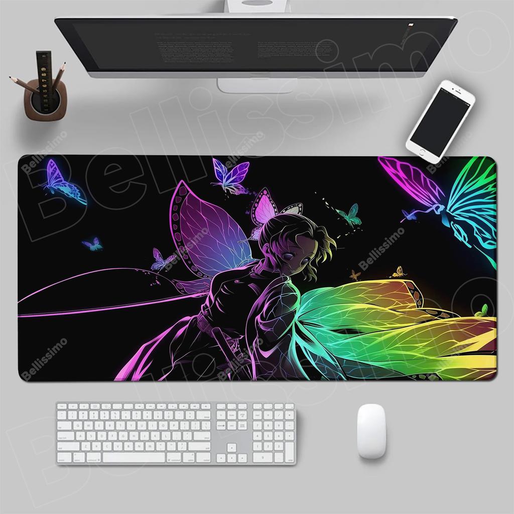 Tappetini Mouse Anime Demon Slayer Kimetsu No Yaiba Tappetino Mouse Gaming Laptops Tastiera Deskmat Accessori PC Protezione Scrivania Tappetino Gamer
