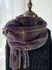 Autumn Winter Women Knitted Scarf Headscarf Lady Men Casual Preppy Rainbow Plaid Tassel Scarve Mujer Male Wrap Shawl New Korean
