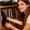 26 Pcs Wood Vinyl Record Dividers A-Z DVD Organizer Dividers File Dividers with Alphabet Tabs Cd Record Index Card
