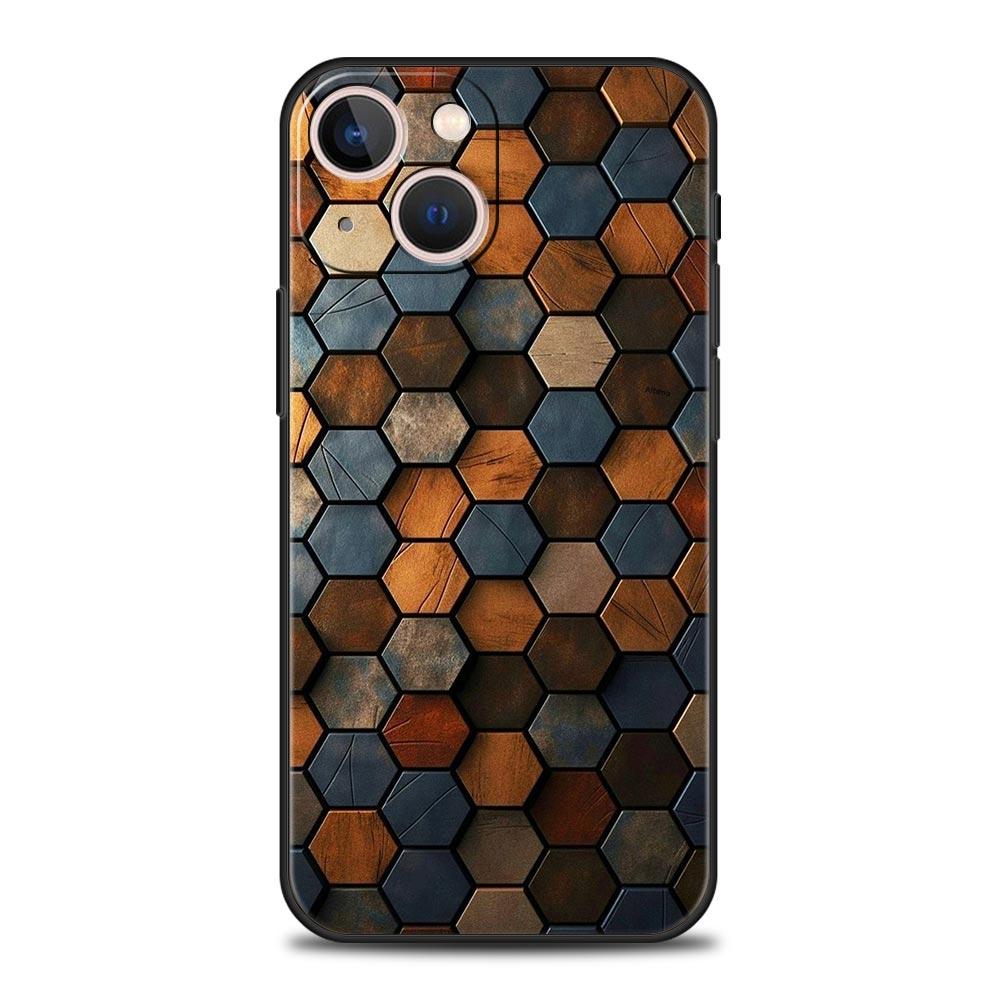 

Honeycomb Pattern Phone Case For iPhone 17 16E 15 16 14 13 12 11 Pro Max 7 8 Plus Soft TPU Back Cover iPhone 14 Pro
