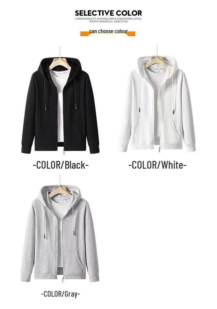 Men's Casual Sports Hoodie and Sweatpants Set - Spring/Autumn Outdoor Zipper Cardigan